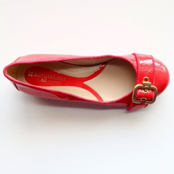 Naturalizer Pink Patent Round Toe Ballerinas Flats Low Heel Slip-on Shoes Size 5 - Picture 7 of 13